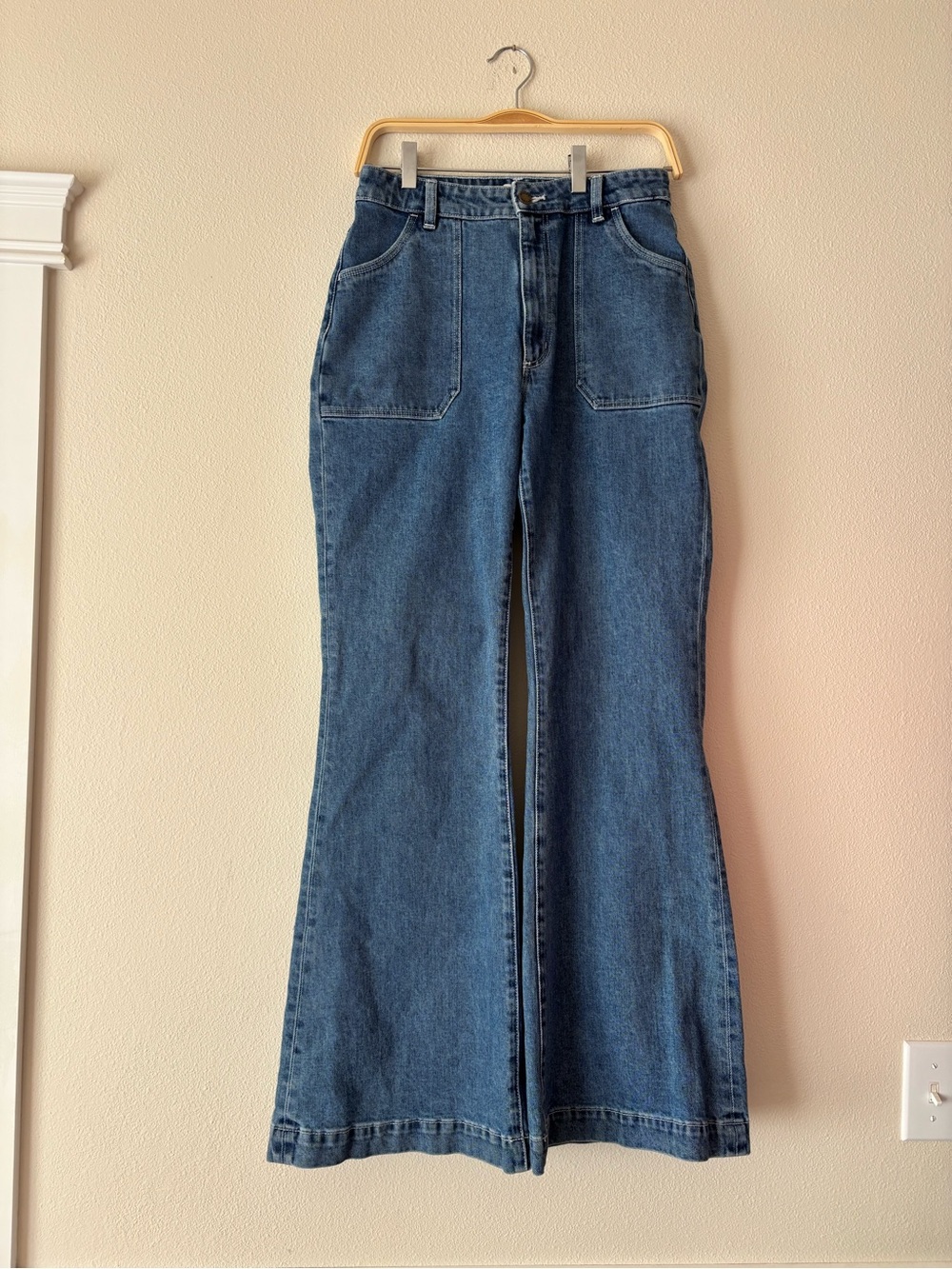ROLLA'S East Coast Flate Classic Medium Blue High-Rise Wide Leg Jeans Size 29 - Picture 4 of 11